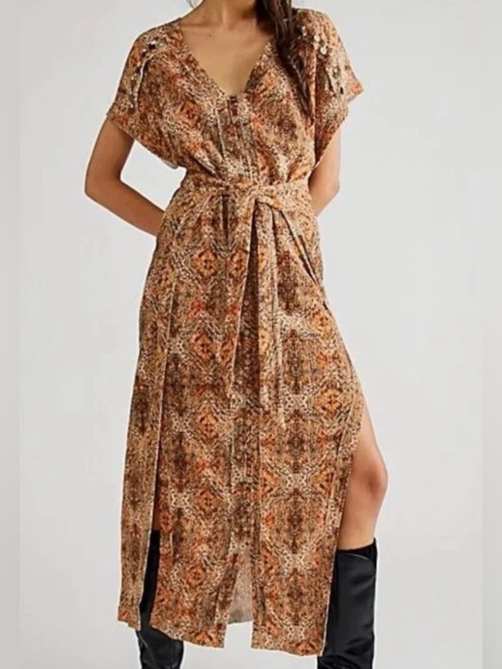 Free-People Boho Printed Maxi Summer Dress